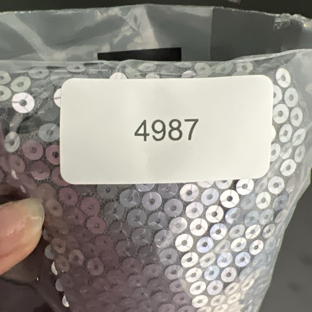 Sequin Tank Top Sz M Y2K Max Rave NYE McBling Going out Gray Fitted Glam USA - Picture 10 of 10